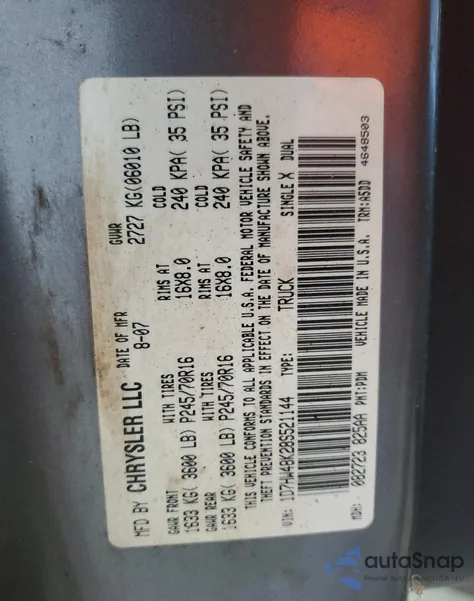 2008 Dodge Dakota Quad Slt z USA, uszkodzony, nr VIN 1D7HW48K28S521144